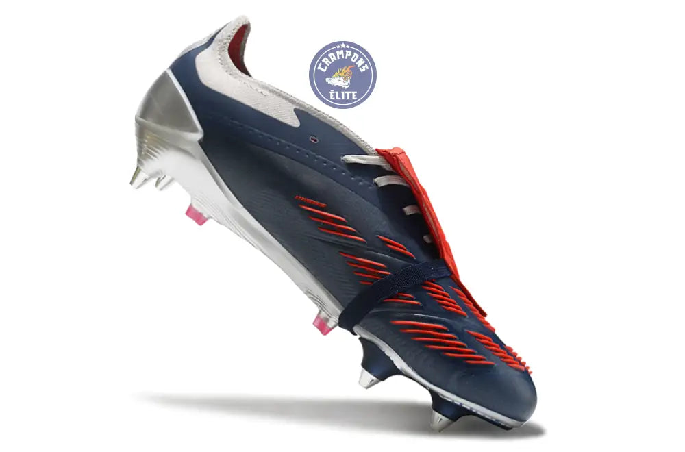 Predator Elite Fold-over Tongue SG Roteiro - Argenté/Bleu marine/Rouge ÉDITION LIMITÉE