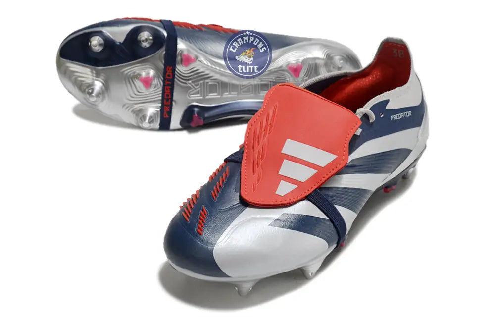 Image of Predator Elite Fold-over Tongue SG Roteiro - Argenté/Bleu marine/Rouge ÉDITION LIMITÉE