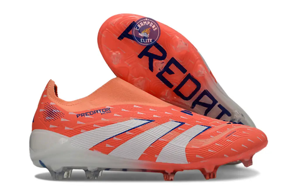 PREDATOR ELITE LACELESS FG CORAL BLAZE - CORAL/BLANC/BEAM ORANGE