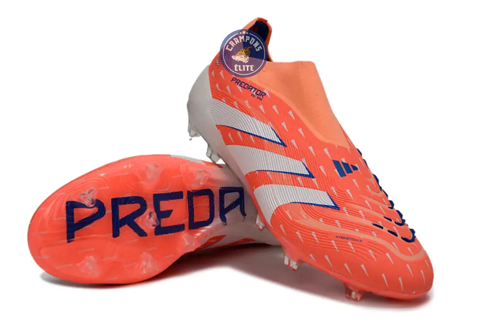 PREDATOR ELITE LACELESS FG CORAL BLAZE - CORAL/BLANC/BEAM ORANGE