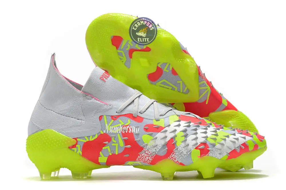 Predator Freak.1 FG - Blanc/Rouge/Jaune Fluo