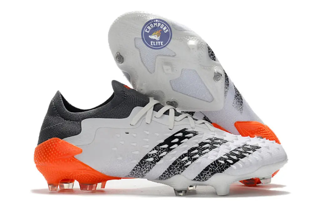 Image of Predator Freak Basse Lacets FG - Blanc/Noir/Orange