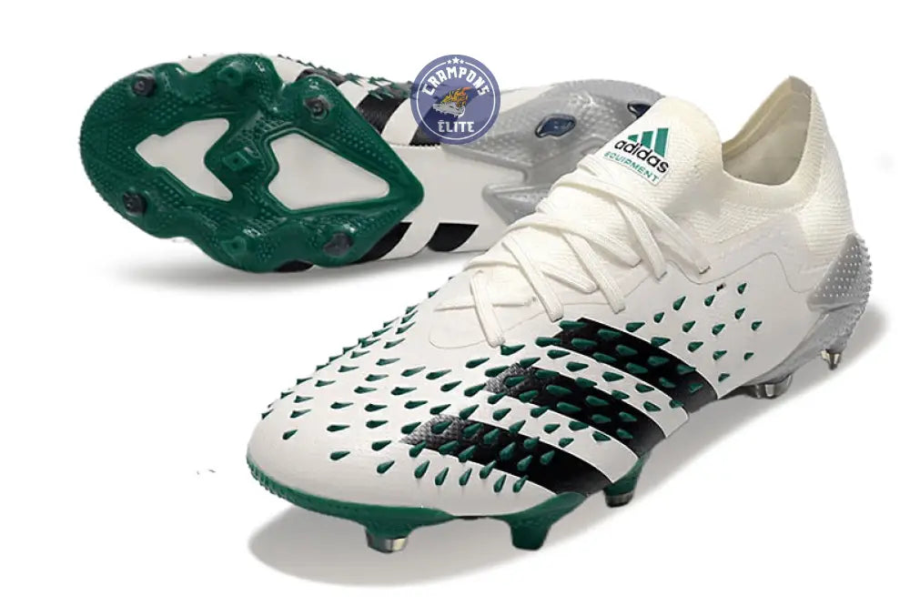 Image of Predator Freak Basse Lacets FG Equipment - Blanc/Noir/Vert ÉDITION LIMITÉE