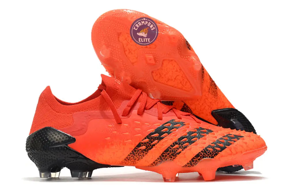 Image of Predator Freak Basse Lacets FG - Rouge/Noir/Orange