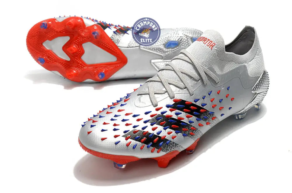 Predator Freak Basse Lacets FG Showpiece - Argenté/Noir/Rouge