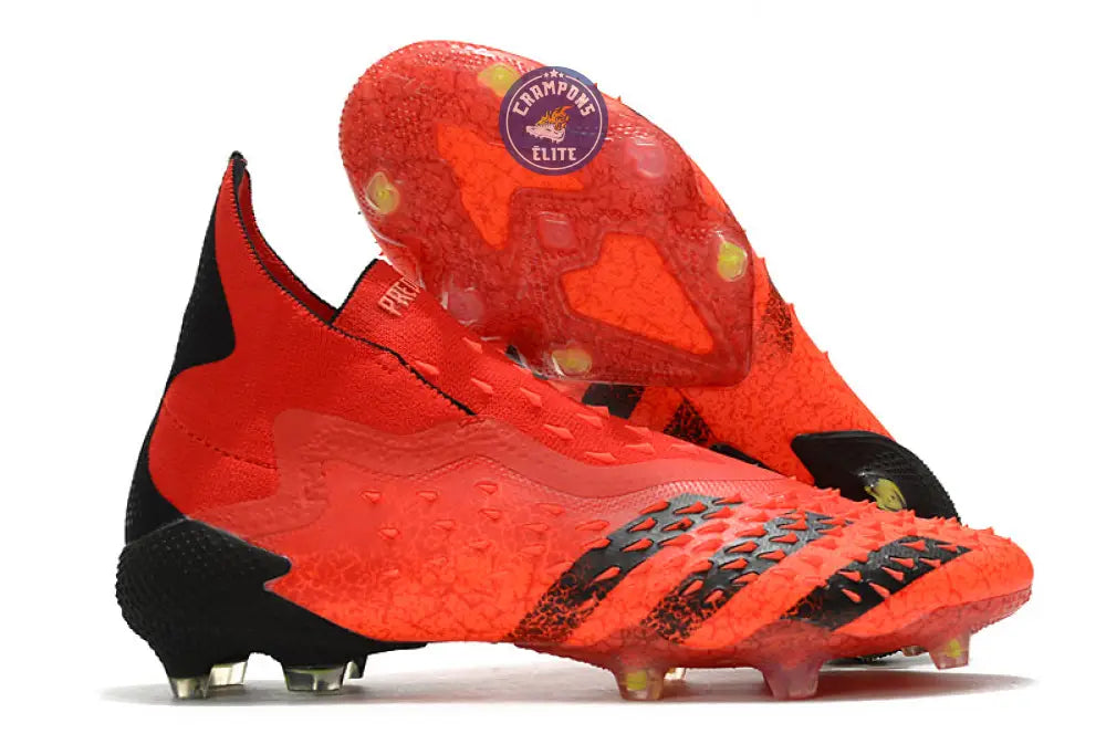 Predator Freak Laceless FG Meteorite - Rouge/Noir/Rouge