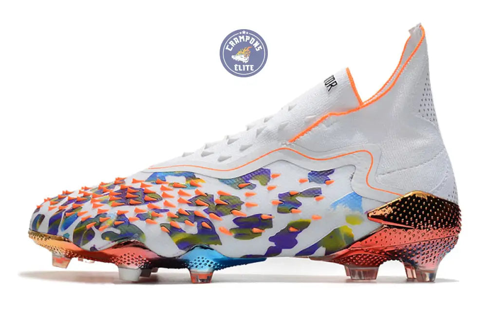 Image of Predator Freak Laceless FG Paul Pogba X Stella McCartney - Blanc/Noir/Orange ÉDITION LIMITÉE