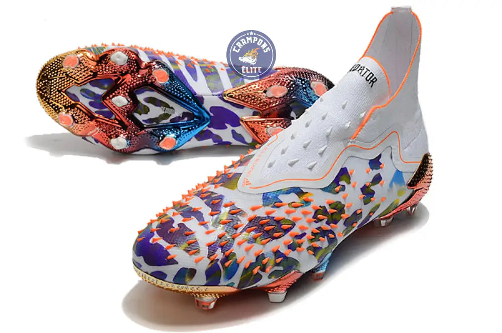 Image of Predator Freak Laceless FG Paul Pogba X Stella McCartney - Blanc/Noir/Orange ÉDITION LIMITÉE