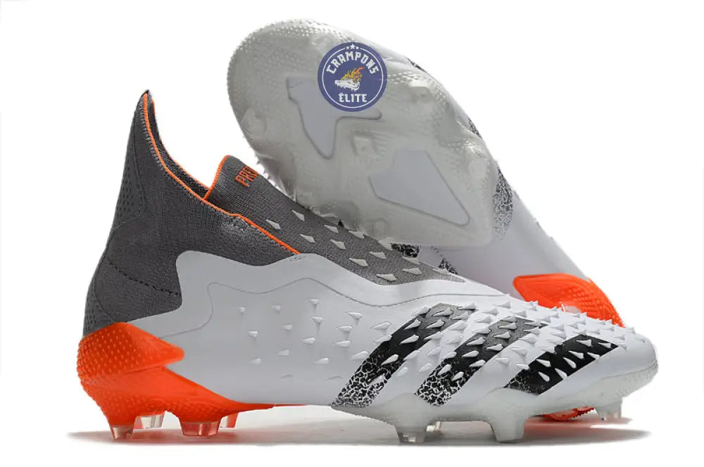 Image of Predator Freak Laceless FG White Spark - Blanc/Argenté/Rouge