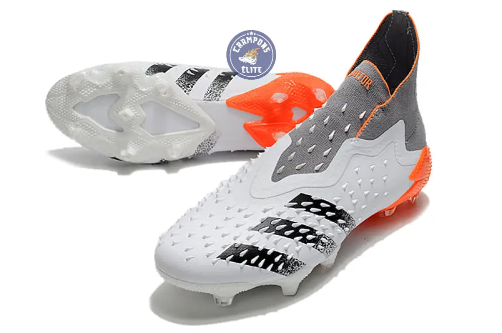 Predator Freak Laceless FG White Spark - Blanc/Argenté/Rouge
