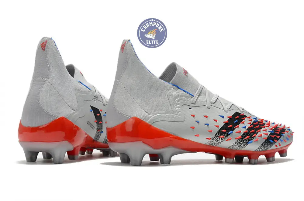 Image of Predator Freak Lacets FG Showpiece - Argenté/Noir/Rouge