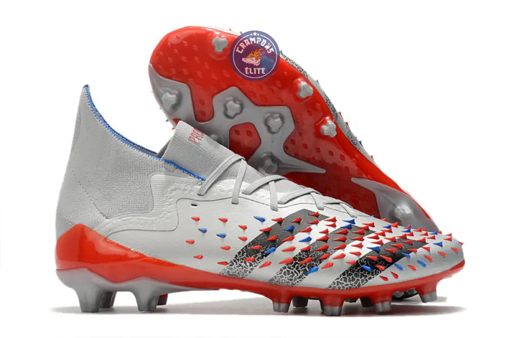 Image of Predator Freak Lacets FG Showpiece - Argenté/Noir/Rouge