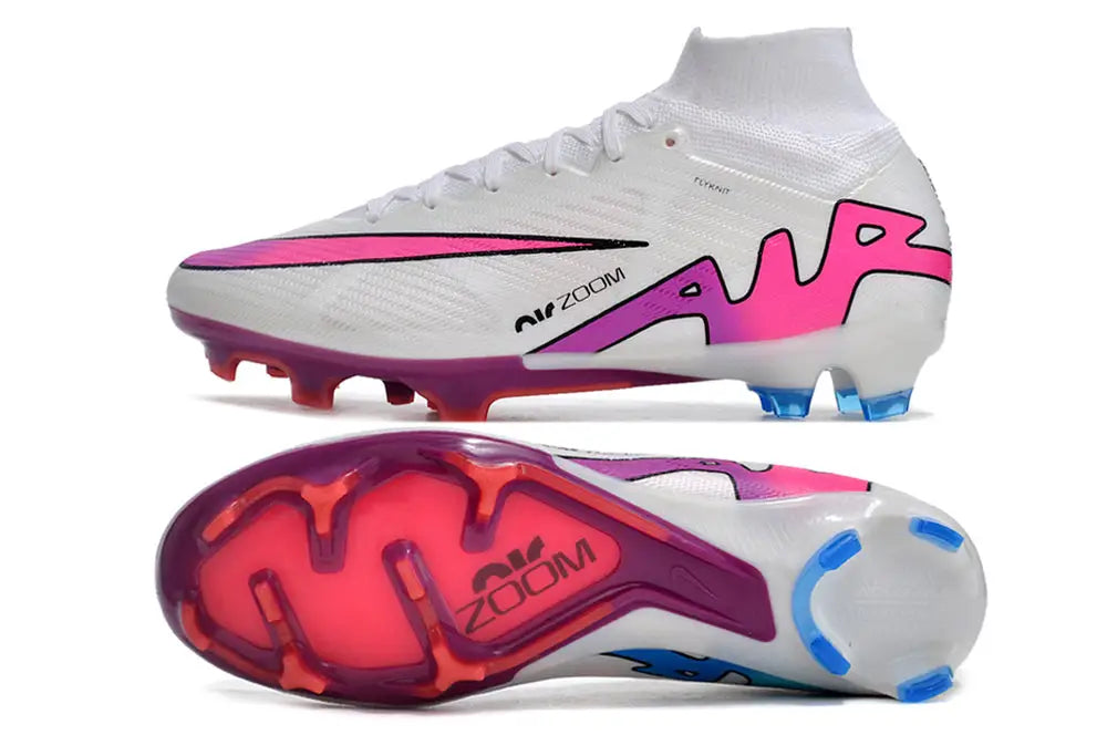 Superfly 9 Elite FG Blanc/Rose/Bleu
