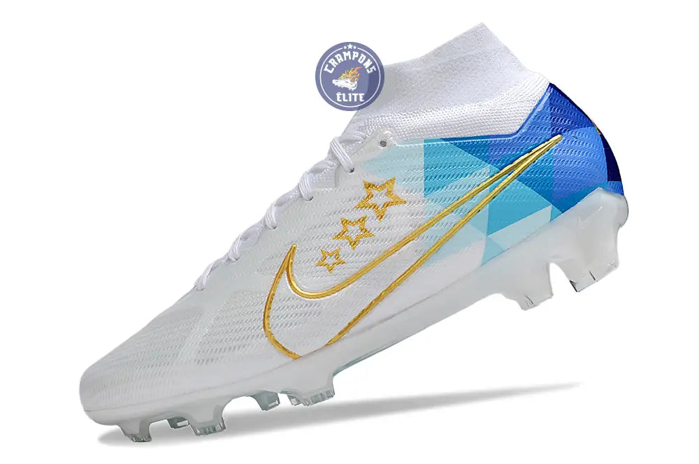 Image of Superfly 9 Elite FG x Enzo Fernandez Blanc/Bleu/Or