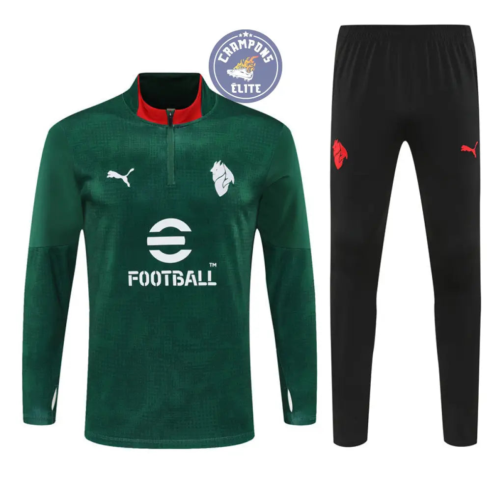 Image of Survêtement d’entraînement demi-zip - AC Milan 2025/2026 - Vert/Noir/Rouge