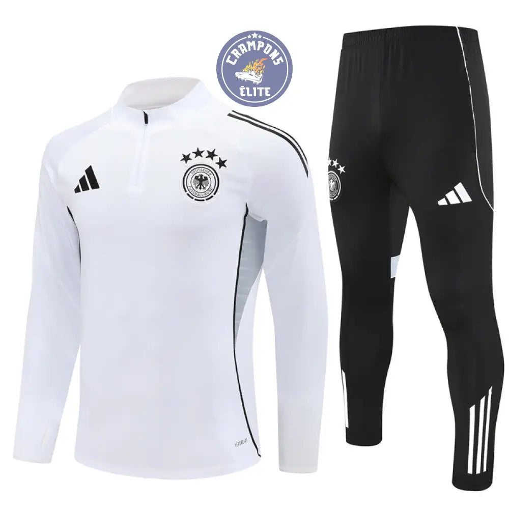 Survêtement d’entraînement demi-zip - Allemagne 2025/2026 - Blanc/Noir