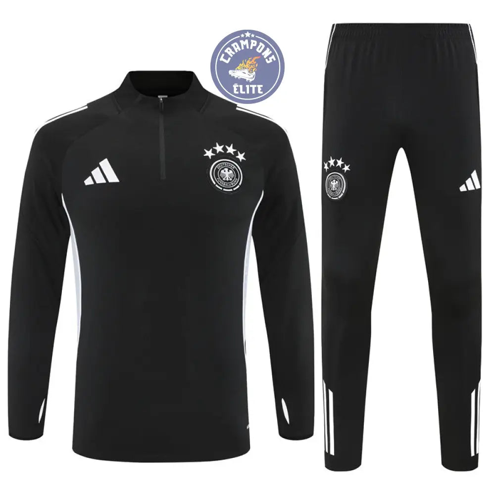 Image of Survêtement d’entraînement demi-zip - Allemagne 2025/2026 - Noir/Blanc