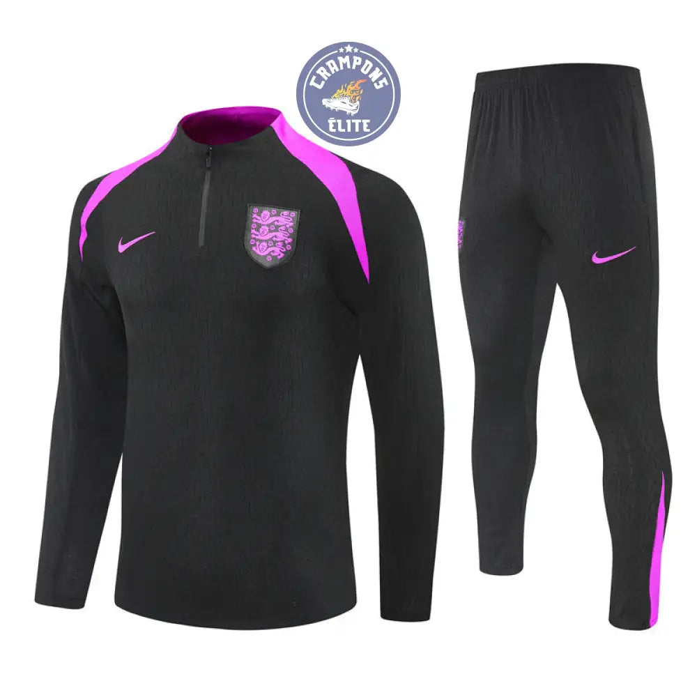 Survêtement d’entraînement demi-zip - Angleterre 2025/2026 - Noir/Violet