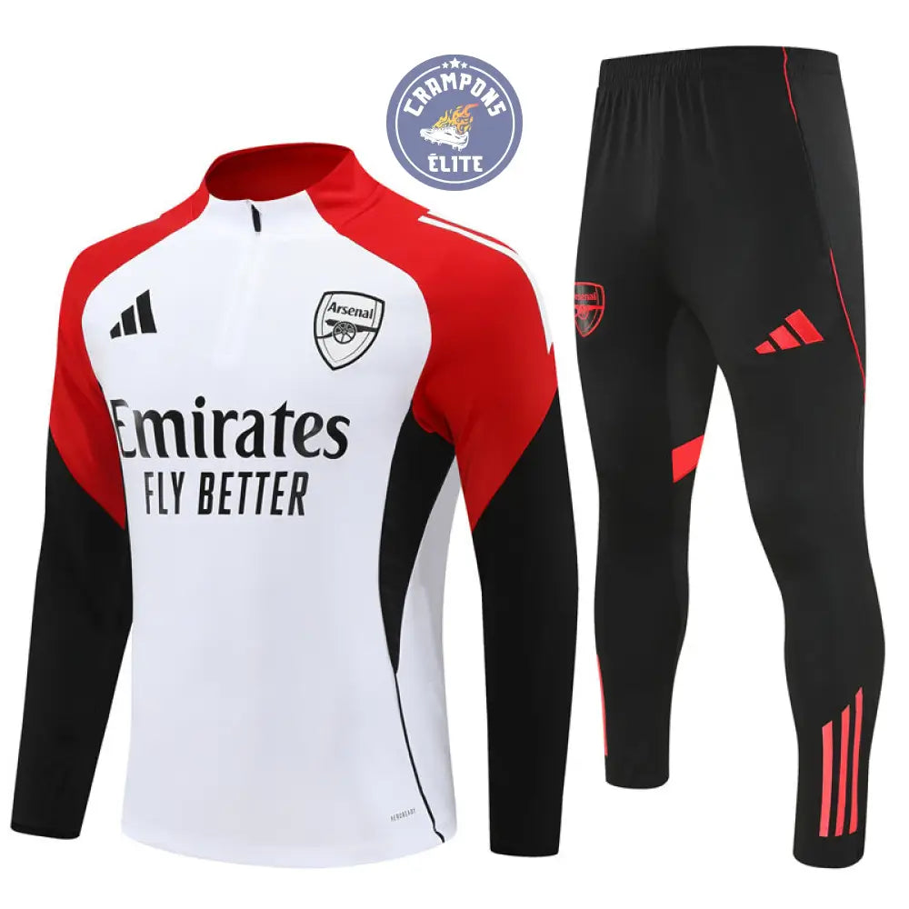Image of Survêtement d’entraînement demi-zip - Arsenal 2025/2026 - Blanc/Noir/Rouge