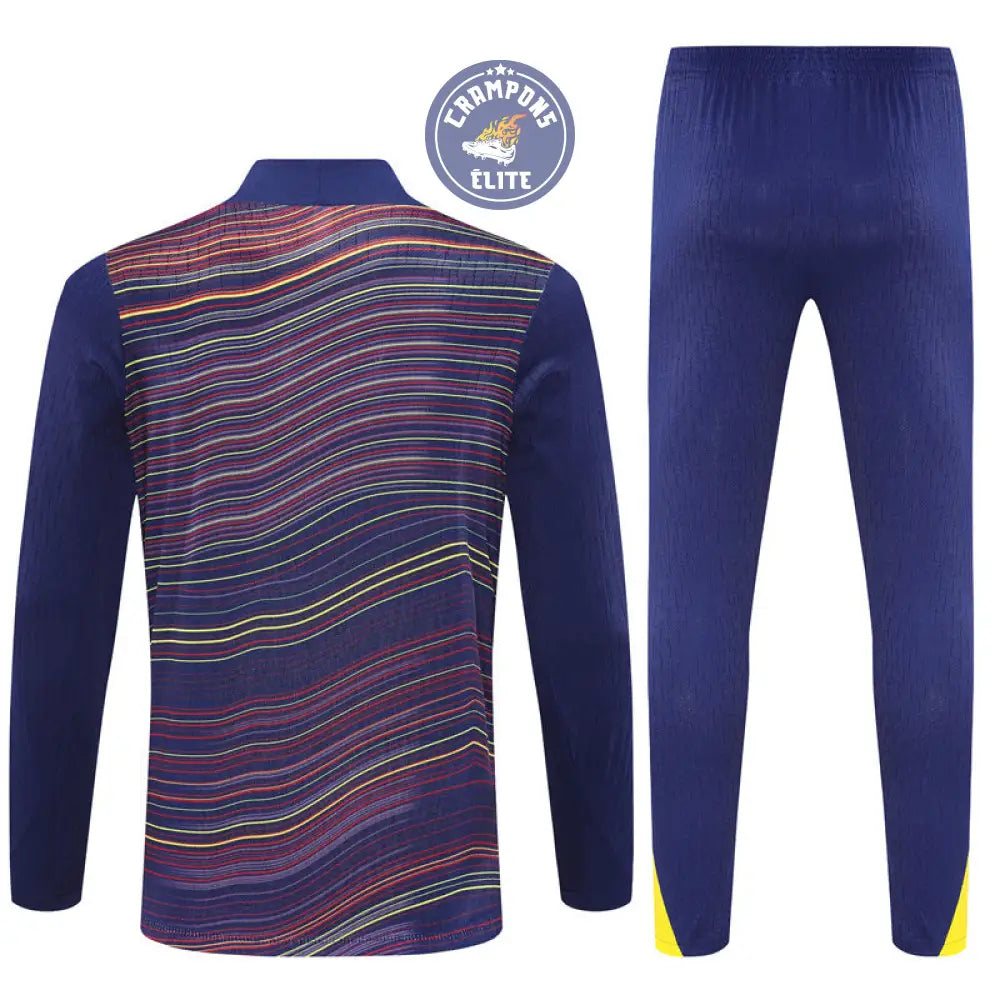 Survêtement d’entraînement demi-zip - Barcelone 2025/2026 - Camouflage Bleu marine à rayures jaunes