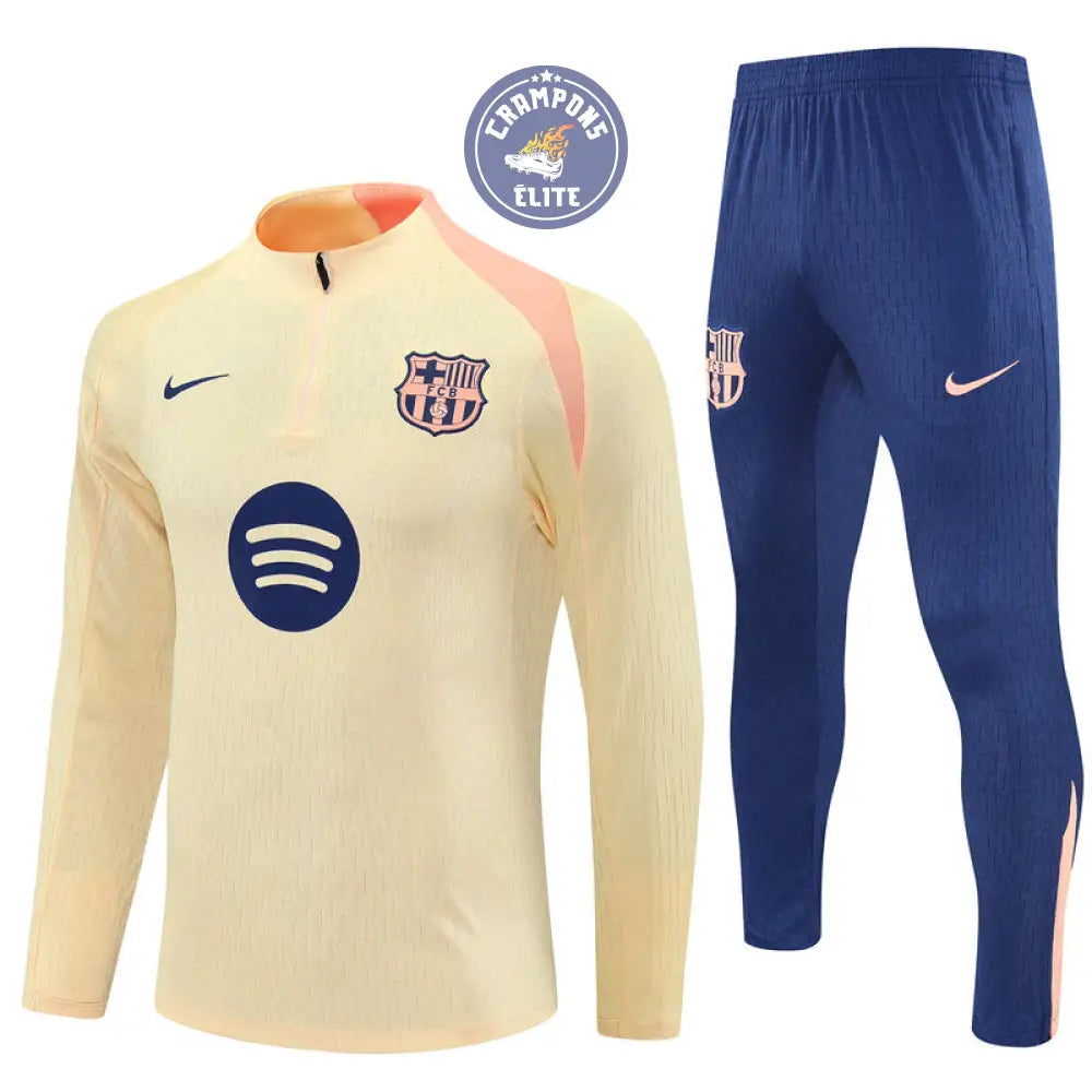 Survêtement d’entraînement demi-zip - Barcelone 2025/2026 - Jaune Clair/Rose/Bleu Marine