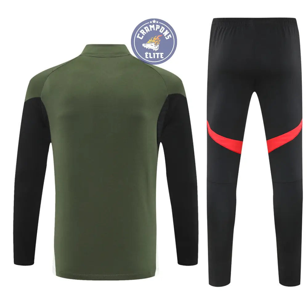 Survêtement d’entraînement demi-zip - Bayern Munich 2025/2026 - Kaki/Noir/Rouge