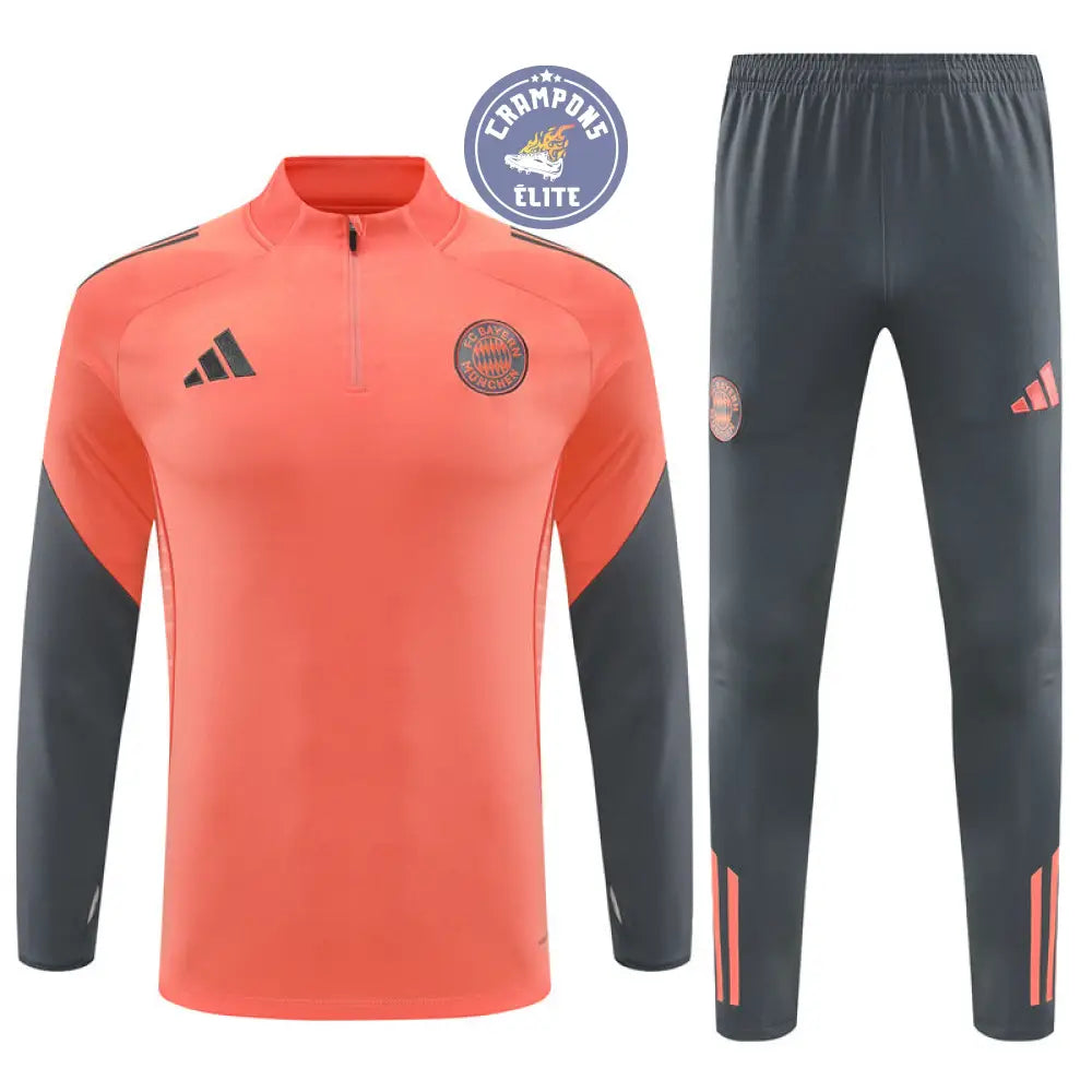 Image of Survêtement d’entraînement demi-zip - Bayern Munich 2025/2026 - Orange/Gris