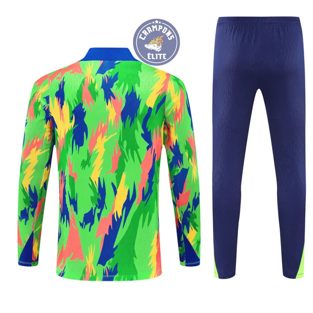 Image of Survêtement d’entraînement demi-zip - Brésil 2025/2026 - Camouflage Vert/Bleu