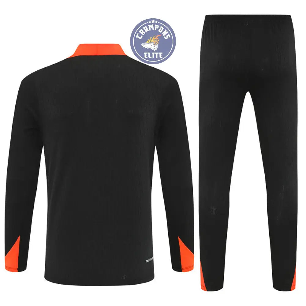 Image of Survêtement d’entraînement demi-zip - Brésil 2025/2026 - Noir/Orange