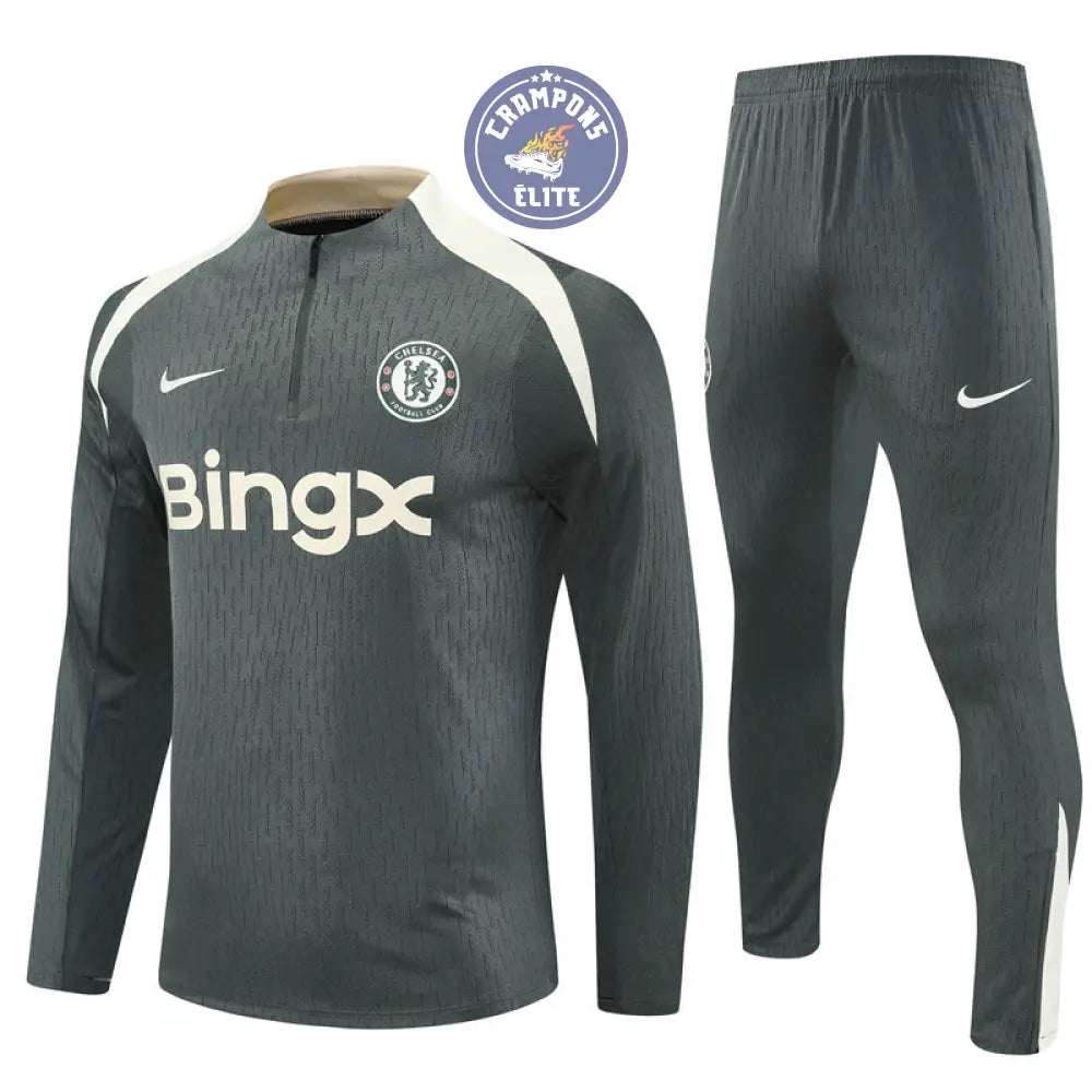 Survêtement d’entraînement demi-zip - Chelsea 2025/2026 - Kaki/Beige