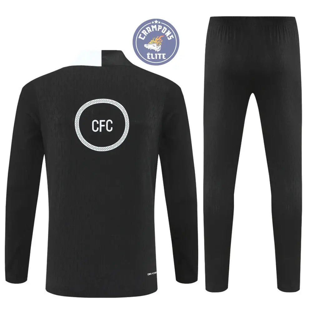 Survêtement d’entraînement demi-zip - Chelsea 2025/2026 - Noir/Blanc