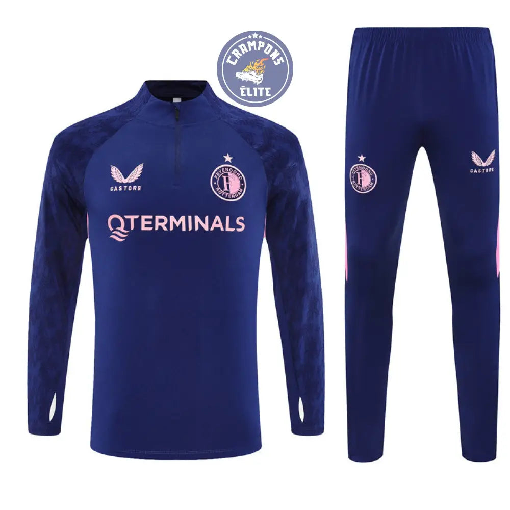 Survêtement d’entraînement demi-zip - Feyenoord 2025/2026 - Bleu/Rose