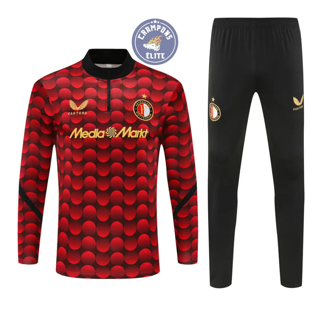 Image of Survêtement Demi-Zip - Feyenoord 2025-2026 - Rouge/Noir