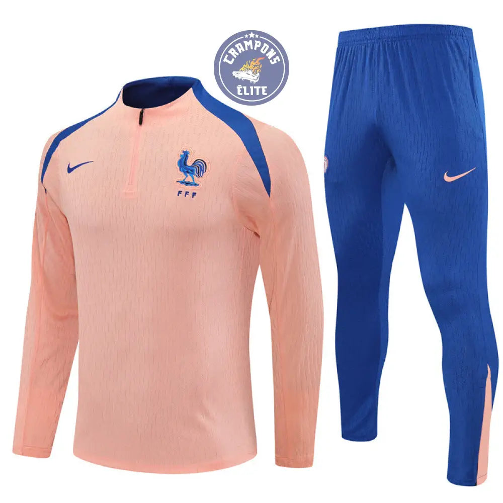 Survêtement d’entraînement demi-zip - France 2025/2026 - Rose/Bleu