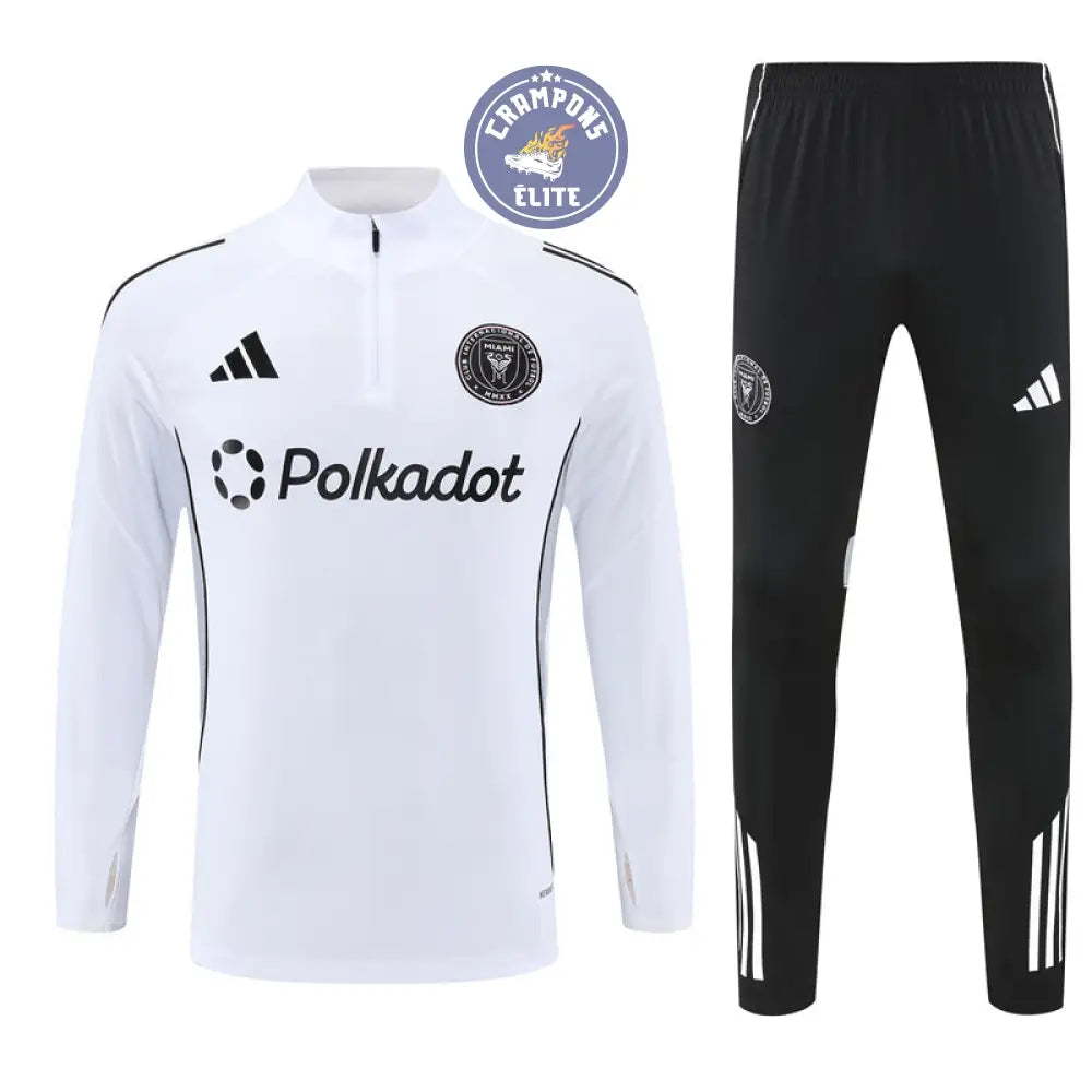 Image of Survêtement d’entraînement demi-zip - Inter Miami 2025/2026 - Blanc/Noir