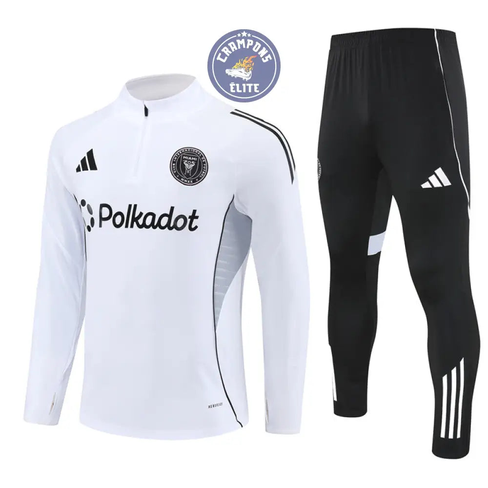 Image of Survêtement d’entraînement demi-zip - Inter Miami 2025/2026 - Blanc/Noir