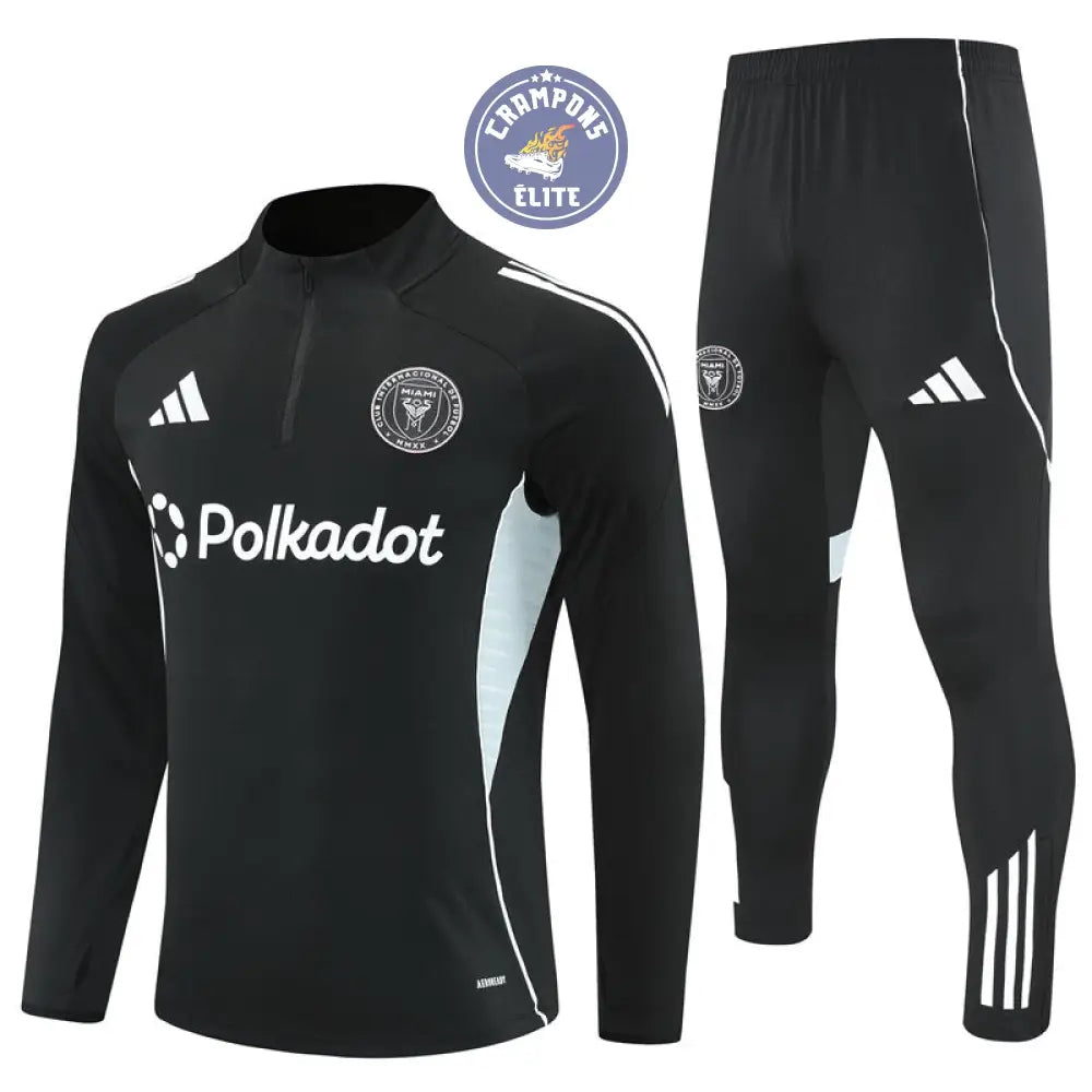 Survêtement d’entraînement demi-zip - Inter Miami 2025/2026 - Noir/Gris Bleuté/Blanc