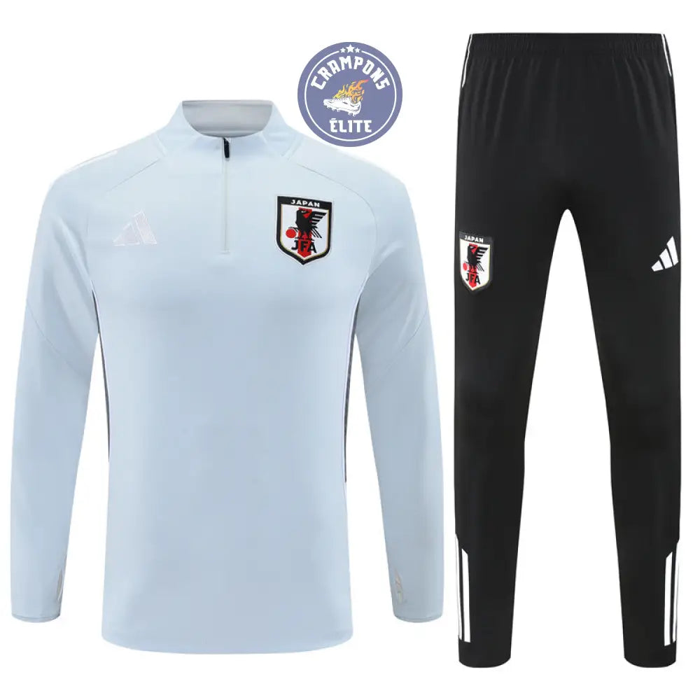 Image of Survêtement d’entraînement demi-zip - Japon 2025/2026 - Gris Bleuté/Noir/Blanc