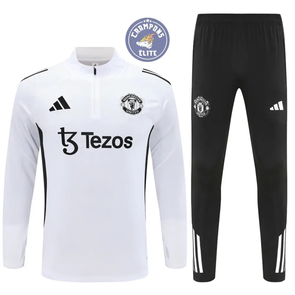 Image of Survêtement d’entraînement demi-zip - Manchester 2025/2026 - Blanc/Noir/Violet