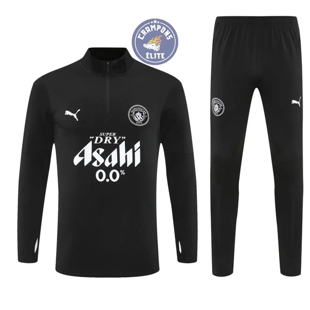 Survêtement d’entraînement demi-zip - Manchester City 2025/2026 - Noir/Blanc