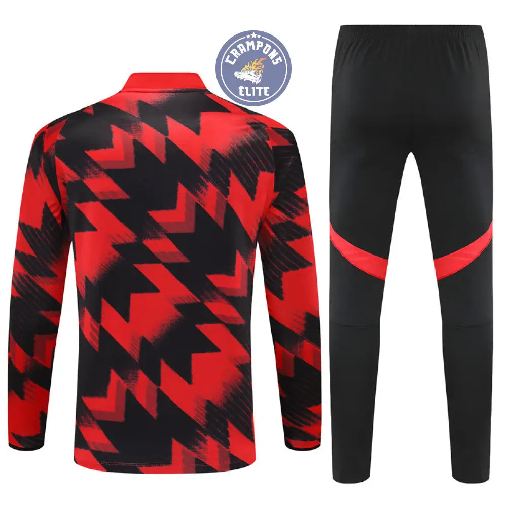 Survêtement d’entraînement demi-zip - Manchester United 2025/2026 - Noir/Rouge