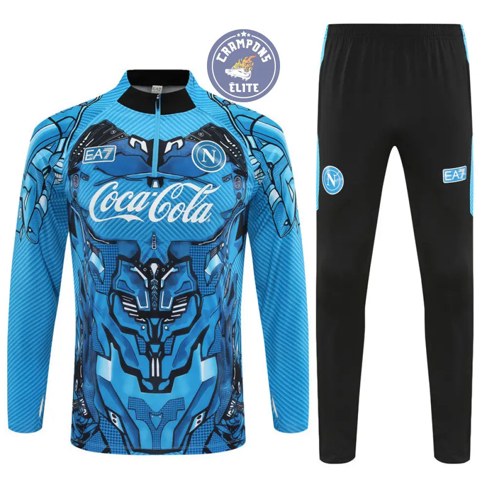 Image of Survêtement d’entraînement demi-zip - Naples 2025/2026 - Bleu Ciel/Noir