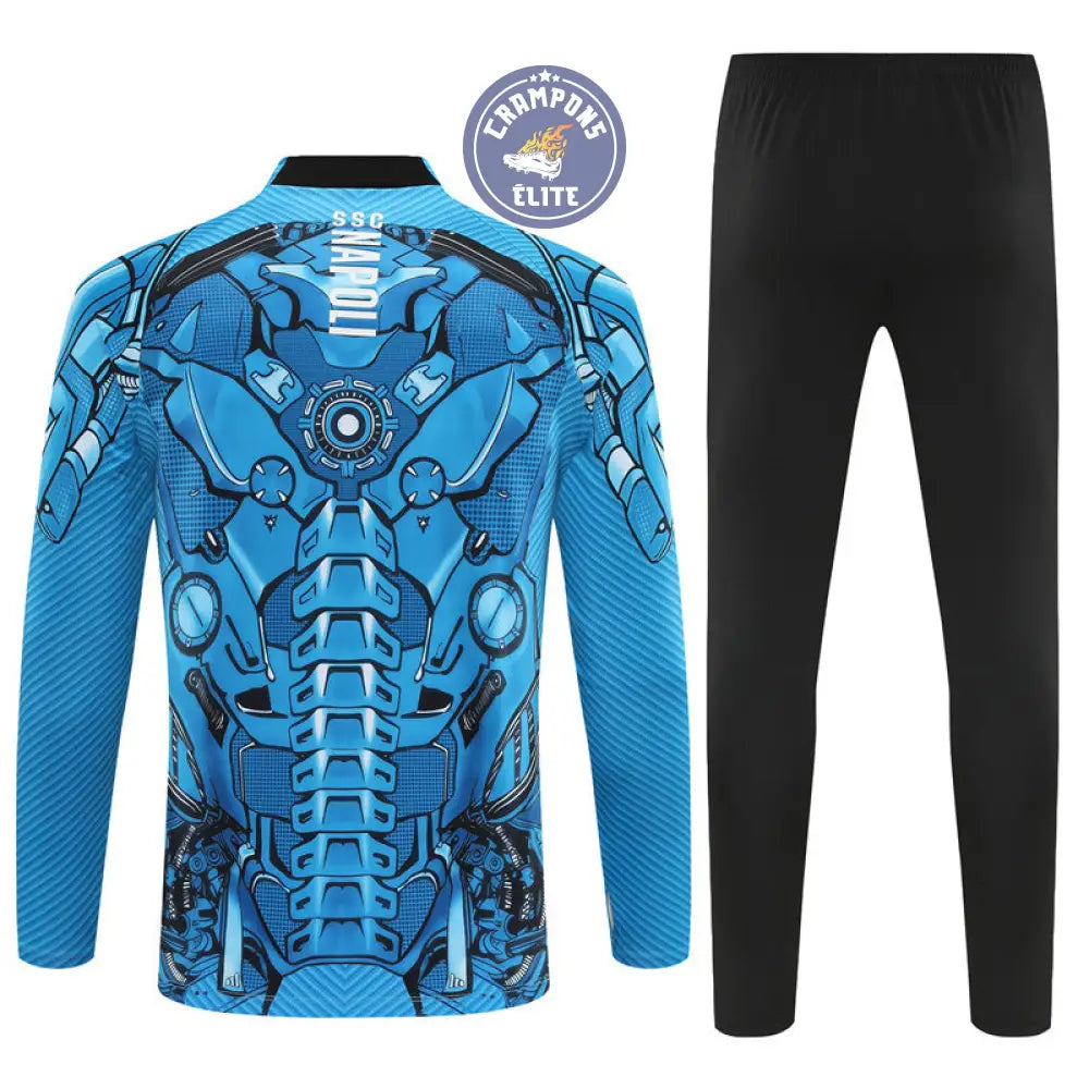 Survêtement d’entraînement demi-zip - Naples 2025/2026 - Bleu Ciel/Noir