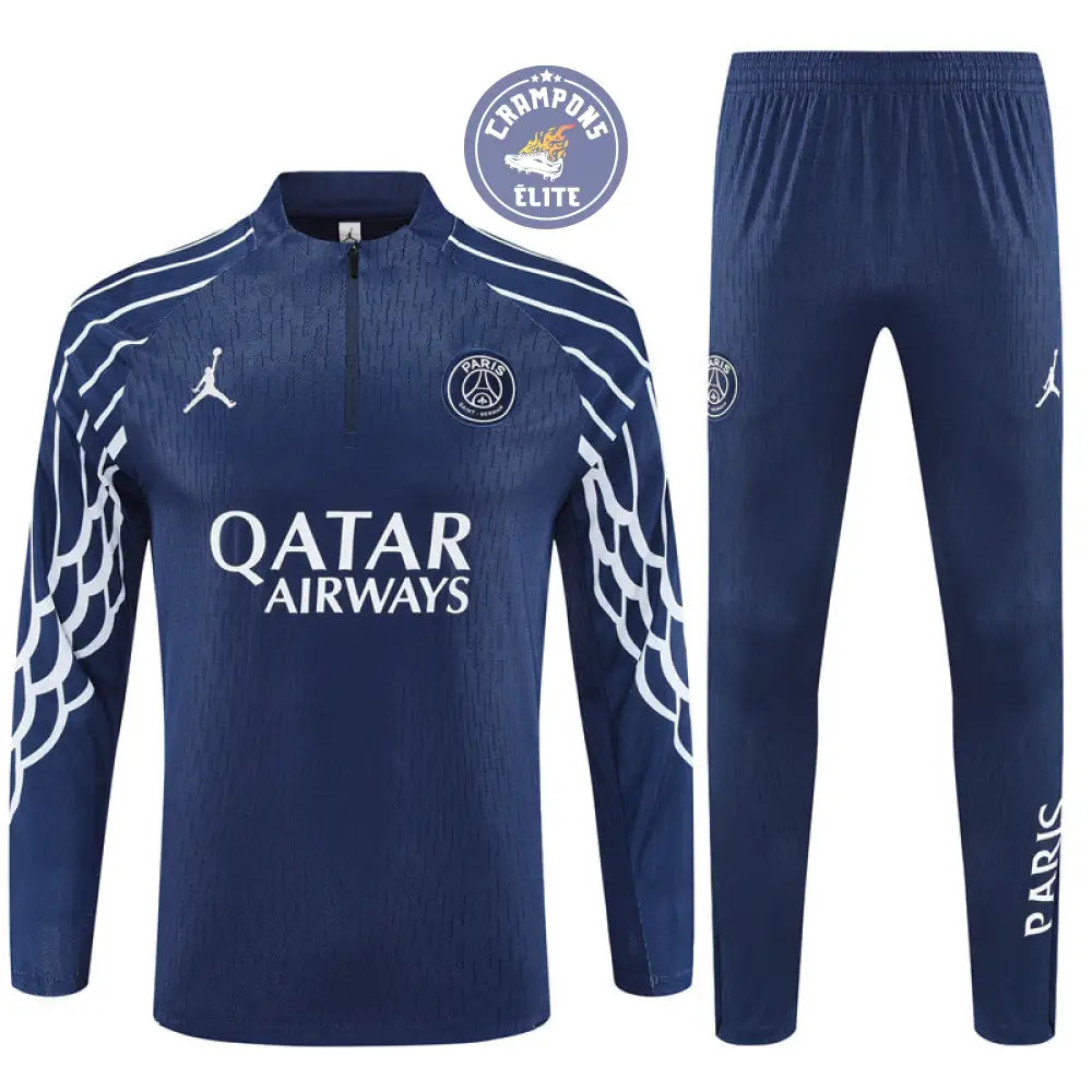 Image of Survêtement d’entraînement demi-zip - PSG 2025/2026 - à rayures Bleu Marine/Blanc