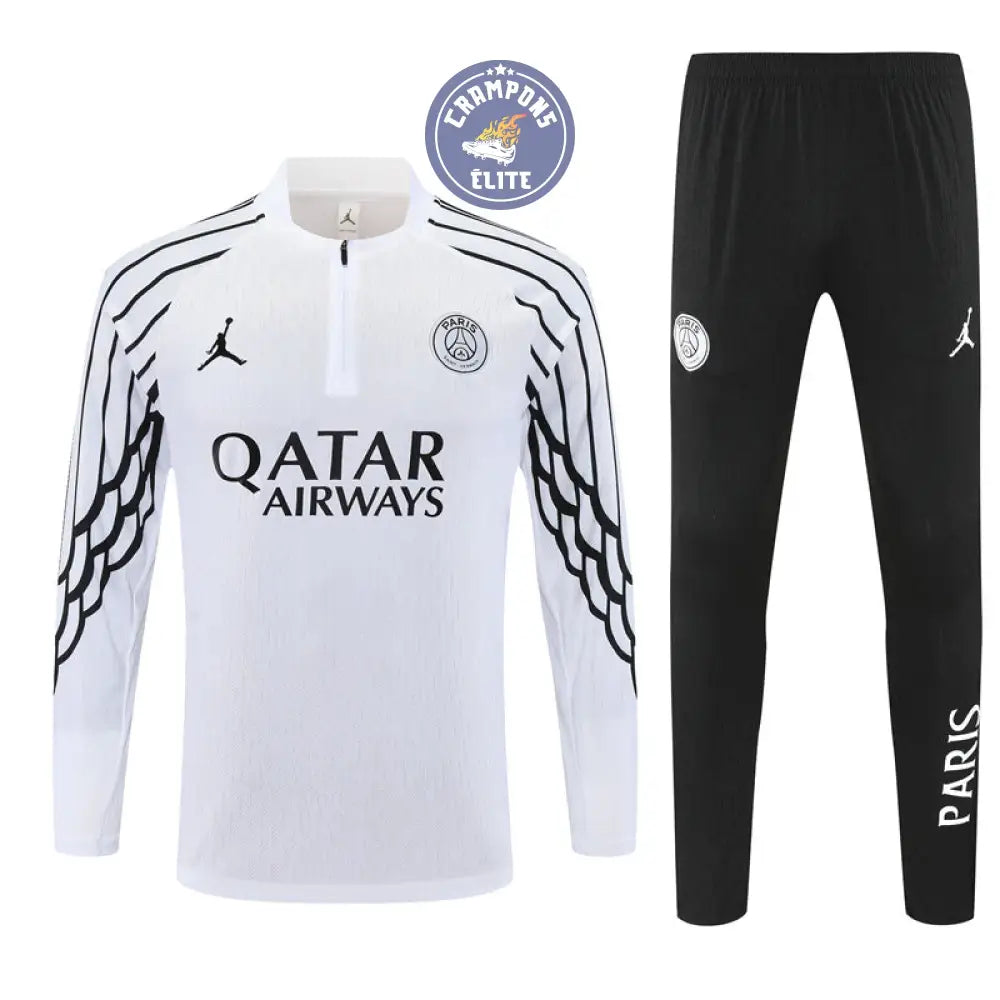 Image of Survêtement d’entraînement demi-zip - PSG 2025/2026 - Blanc/Noir