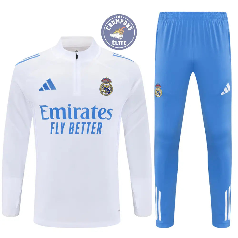 Image of Survêtement d’entraînement demi-zip - Real Madrid 2025/2026 - Blanc/Bleu Ciel
