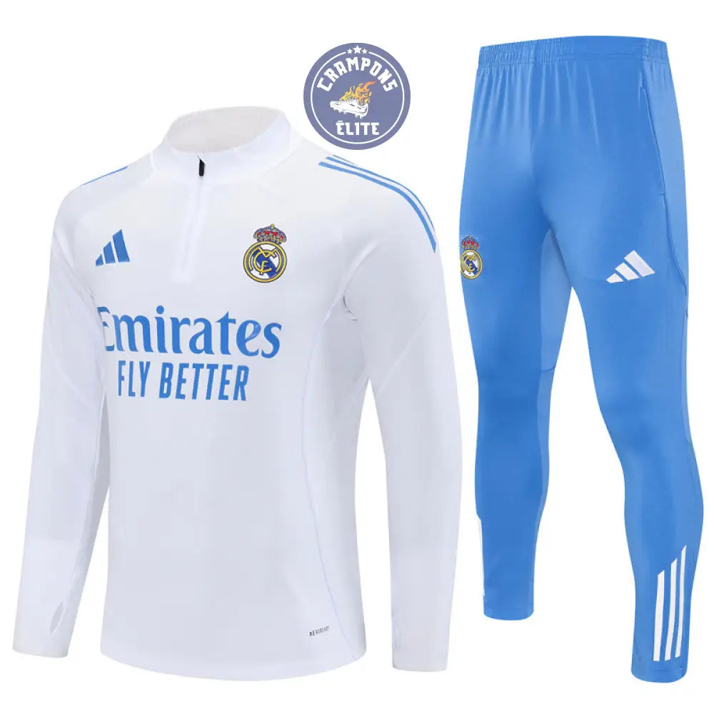 Image of Survêtement d’entraînement demi-zip - Real Madrid 2025/2026 - Blanc/Bleu Ciel