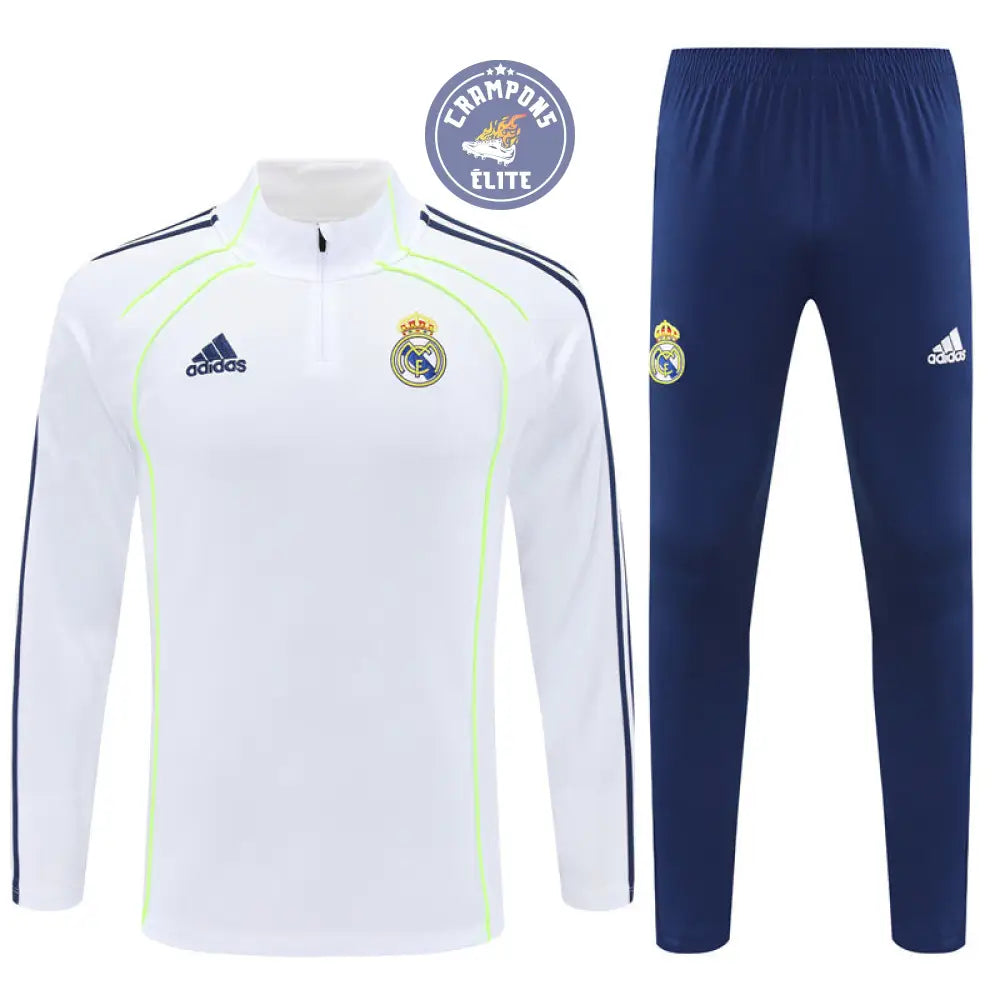 Image of Survêtement d’entraînement demi-zip - Real Madrid 2025/2026 - Blanc/Bleu Marine/Jaune Fluo