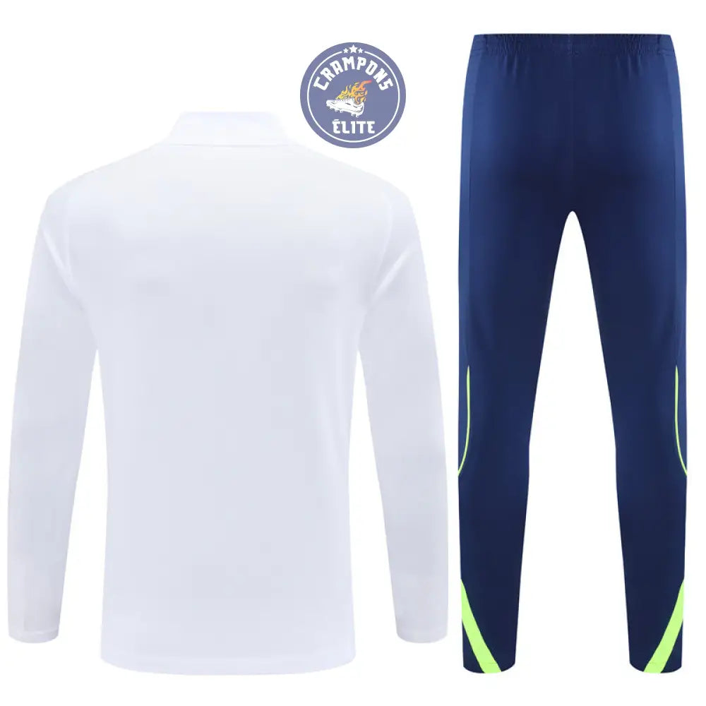 Survêtement d’entraînement demi-zip - Real Madrid 2025/2026 - Blanc/Bleu Marine/Jaune Fluo