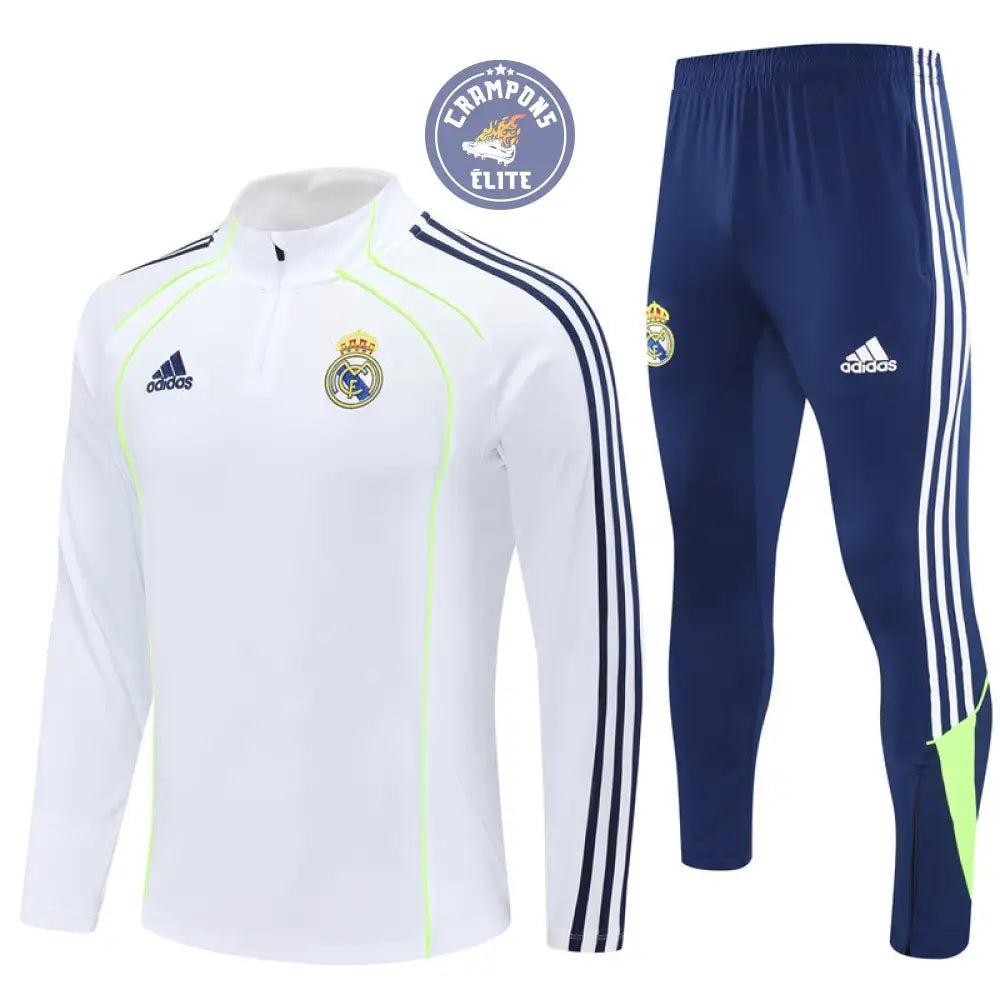 Image of Survêtement d’entraînement demi-zip - Real Madrid 2025/2026 - Blanc/Bleu Marine/Jaune Fluo